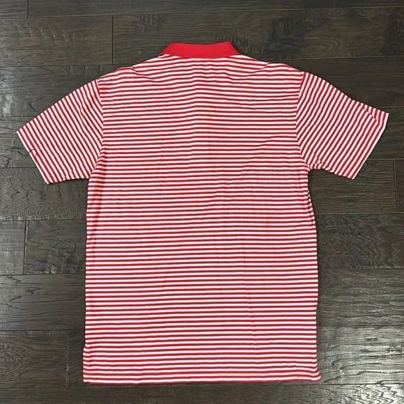 Peter Millar Men’s Polo Shirt Size Medium Red and White Striped - Picture 5 of 7